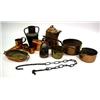 Image 1 : A GROUP OF COPPER AND BRASS COOKING ITEMS