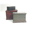 Image 1 : THREE PAINTED PINE BOXES from 6 1/4"h x 12"w x 7 