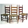 Image 1 : FOUR NEARLY IDENTICAL TURNED MAPLE LADDER BACK RU