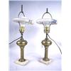 Image 1 : TWO NEARLY IDENTICAL BRASS AND MARBLE FLUID LAMPS