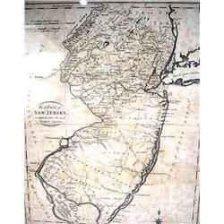 A MAP OF THE STATE OF NEW JERSEY 18 3/4"h x 15 1/