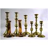 Image 1 : THREE PAIRS OF CAST BRASS CANDLESTICKS from 5"h t