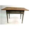 Image 1 : A BLUE-PAINTED PINE AND TURNED MAPLE TAVERN TABLE
