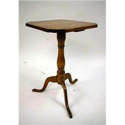 A FEDERAL CHERRY AND BIRCHWOOD CANDLESTAND 24 1/2