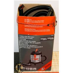 KUBOTA 5 GALLON WET DRY STAINLESS STEEL VACUUM