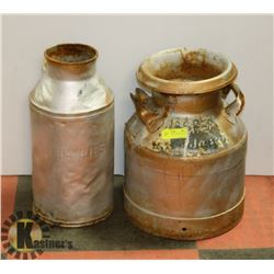 2 VINTAGE COLLECTOR MILK CANS