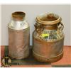 Image 1 : 2 VINTAGE COLLECTOR MILK CANS