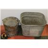 Image 1 : GALVANIZED OLD TUB AND BUCKET
