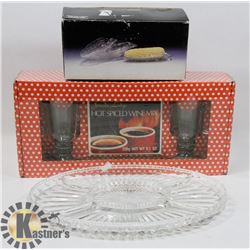 CRISTAL DISH WITH CIDER MUG SET & SET OF 4 CORN