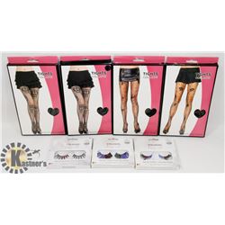 LOT OF 3 LASH SETS SOLD WITH 4 FISHNET TIGHTS