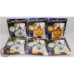 LOT OF 6 NEW LED LIGHT UP HALLOWEEN LANTERNS