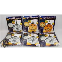 LOT OF 6 NEW LED LIGHT UP HALLOWEEN LANTERNS