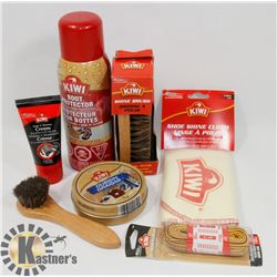 BAG OF SHOE LACES AND SHOE CARE PRODUCT