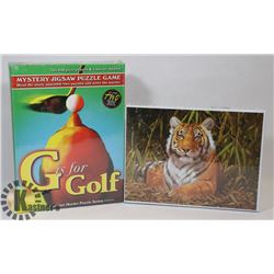 GOLF MYSTERY & 1000PC TIGER PUZZLE FACTORY SEALED.