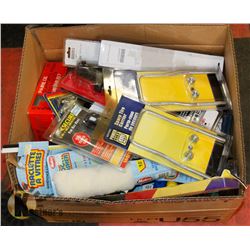 BOX OF ASSORTED AUTOMOTIVE AND HARDWARE ITEMS