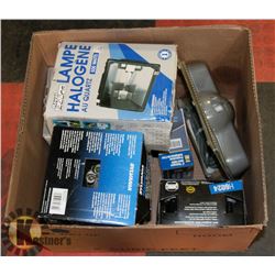 BOX OF ASSORTED AUTOMOTIVE AND HARDWARE ITEMS