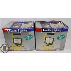 LOT OF TWO PORTABLE HALOGEN WORK LIGHTS