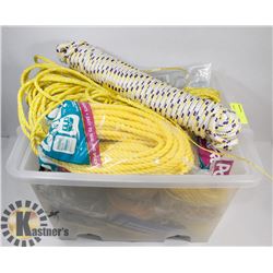TUB OF ASSORTED ROPE