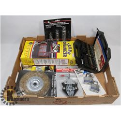 FLAT OF HAND TOOLS, TRUNK ORGANIZER, AND MORE