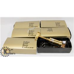 CASE OF ITALIAN BRASS CORKSCREW