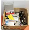 Image 1 : BOX OF ASSORTED TOOLS AND MORE INCLUDING
