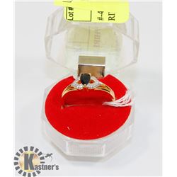 #-42 GENUINE BLUE SAPPHIRE & CZ RING