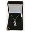 Image 1 : #52-SAPPHIRE & WHITE CZ PENDANT NECKLACE