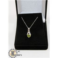 #-23 GENUINE PERIDOT PENDANT NECKLACE