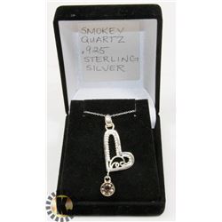 #46-SMOKEY QUARTZ PENDANT NECKLACE