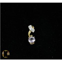 #-89 GENUINE AMETHYST & CZ PENDANT