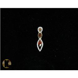 #-77 GENUINE RED GARNET & CZ PENDANT