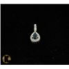 Image 1 : #-68 GENUINE BLUE SAPPHIRE & CZ PENDANT