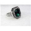 Image 1 : 11)  HALO STYLE EMERALD GREEN & CLEAR