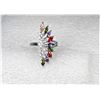 Image 1 : 12)  MULTI COLORED AUSTRIAN CRYSTAL RING