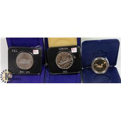 LOT OF 3 CANADA  $1 COINS, 1973 PEI, 1972, 1987