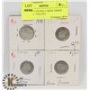 Image 1 : LOT OF 4 CANADA  DIMES 1931, 1934, 1930,1933