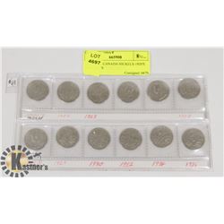 LOT OF 12 CANADA NICKELS-1920'S AND 1930'S