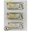 Image 1 : LOT OF 3 CANADA $1 BILLS 1973