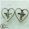 Image 1 : SILVER HEART & CROSS SHAPED EARRINGS