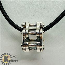 SILVER BEAD WITH CORD NECKLACE