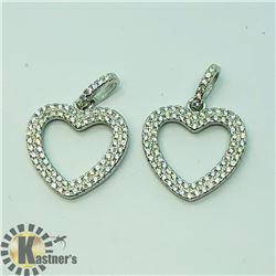 SILVER CUBIC ZIRCONIA 2 HEART PENDANT