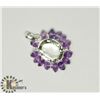 Image 2 : SILVER AMETHYST & GREEN AMETHYST PENDANT