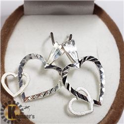 SILVER 2 HEART PENDANT