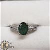 Image 2 : SILVER EMERALD CUBIC ZIRCONIA RING