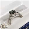 Image 3 : SILVER EMERALD CUBIC ZIRCONIA RING