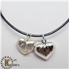 Image 2 : SILVER 2 HEART PENDANT NECKLACE