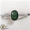 Image 1 : SILVER EMERALD CUBIC ZIRCONIA RING