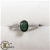 Image 2 : SILVER EMERALD CUBIC ZIRCONIA RING