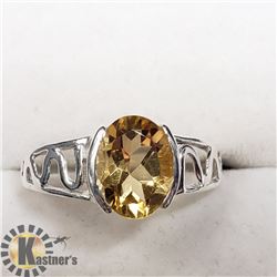 SILVER CITRINE RING