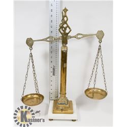 VINTAGE JUSTICE BRASS SCALES ON